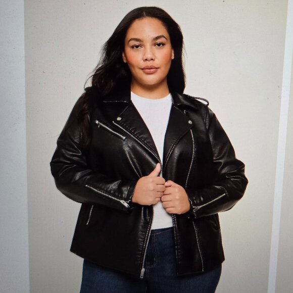 Lane Bryant Jackets & Blazers - Lane Bryant Faux-Leather Moto Jacket 22/24